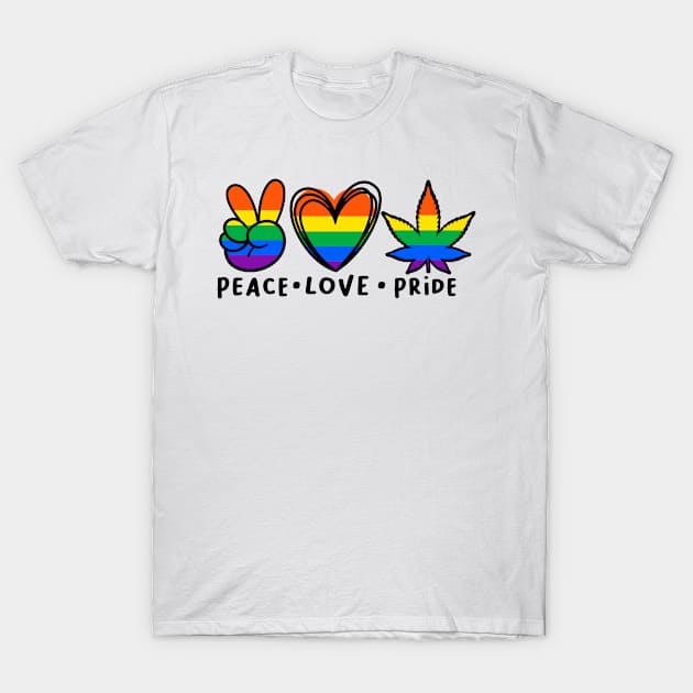 Peace Love Pride Gay Rainbow T-Shirt by alexwestshop